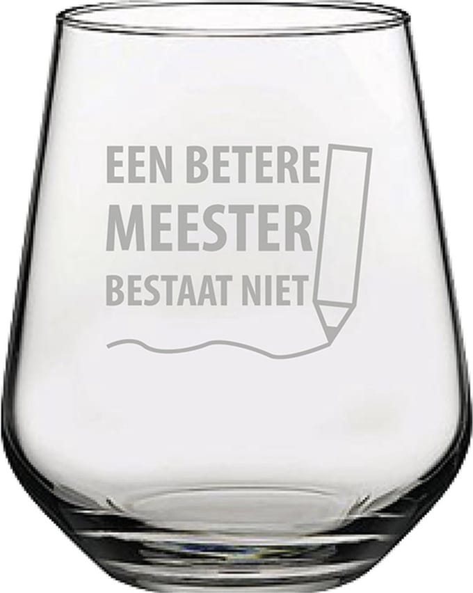 Gegraveerde Drinkglas 42,5cl een betere meester bestaat niet