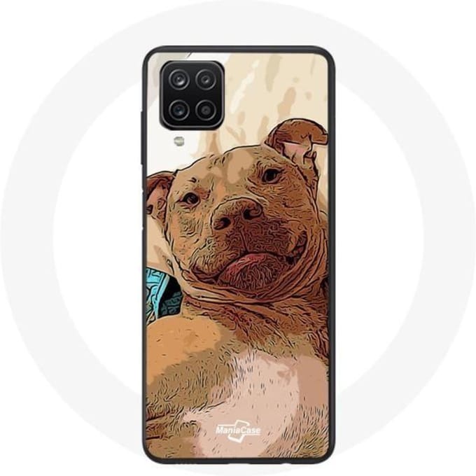 Samsung Galaxy A12 Hoesje American Pit Bull Terrier Bruin bruin