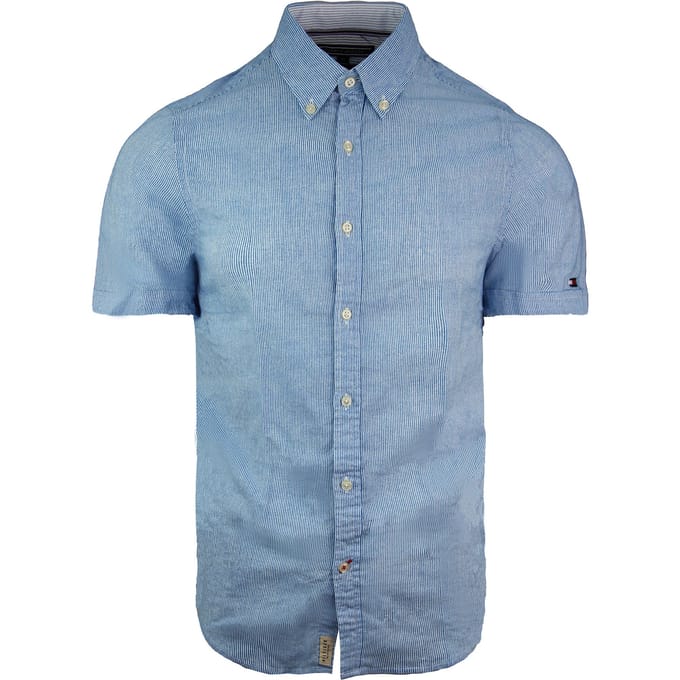 Tommy Hilfiger Heren Casual Blauw Overhemd