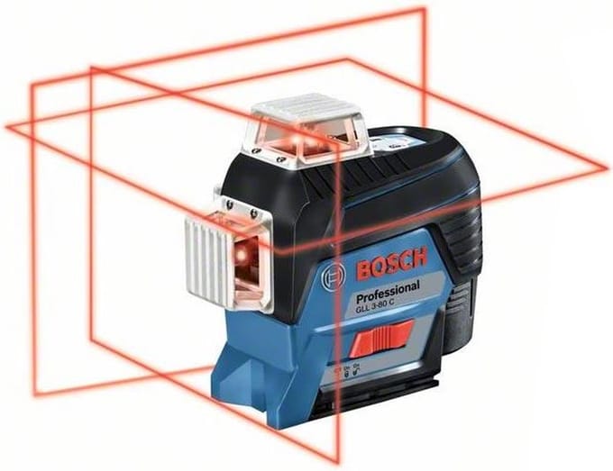 Lijnlaser GLL 3-80 C 4 x AA batterijen + adapter + richtplaat + etui