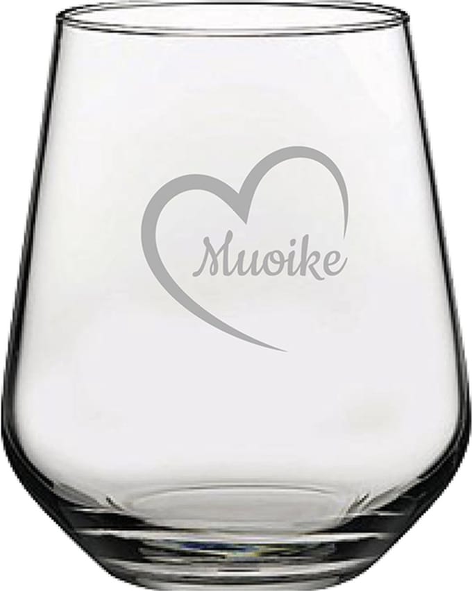 Gegraveerde Drinkglas 42,5cl Muoike mei hert