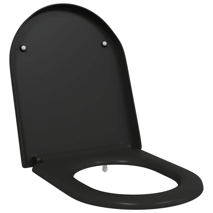 vidaXL - Toiletbril - Zwart - 49 - x - 36 - x - 4 - cm - Duroplast