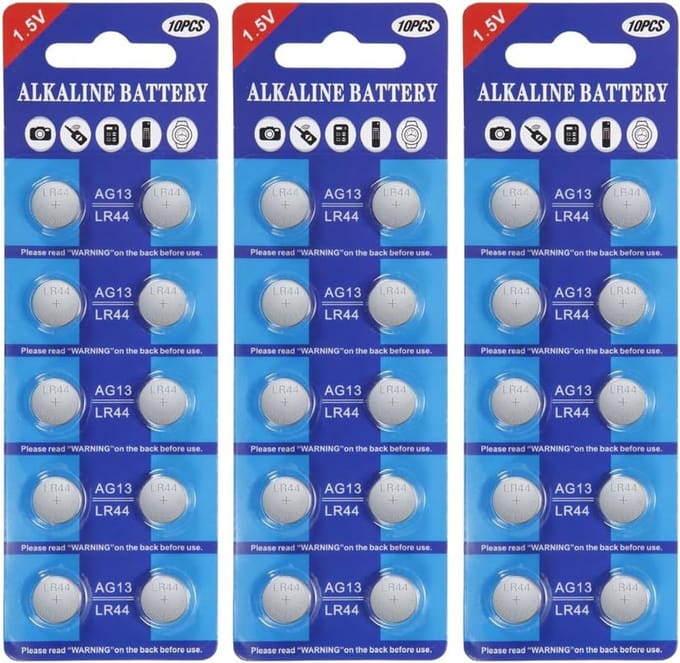30 stuks AG13 LR44 1,5 V Alkaline Knoopcelbatterijen - Mercury Vrij