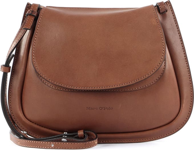 Marc O'Polo Leren Schoudertas Auri Crossbody Bag Toffee Brown Bruine