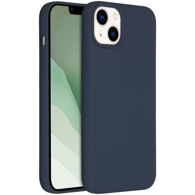 Accezz Hoesje - Geschikt voor Apple iPhone 14 Plus - Liquid Silicone Backcover - Donkerblauw