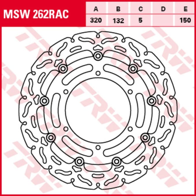 Remschijf TRW MSW262RAC, 1 Stuk