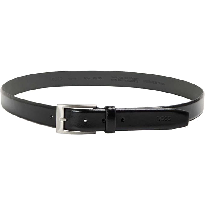 Boss Riem heren koeienhuid leer (Zwart)