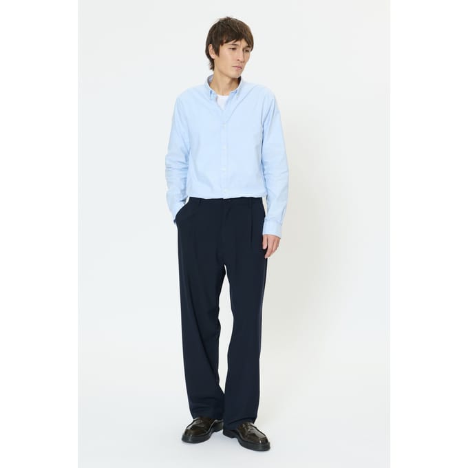 High waist chino met bandplooi