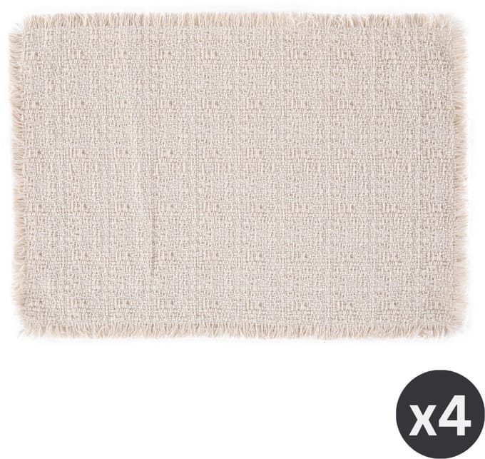 Tiseco - Placemat LINA - SET/4 - boho - stof - 33x45 cm, naturel