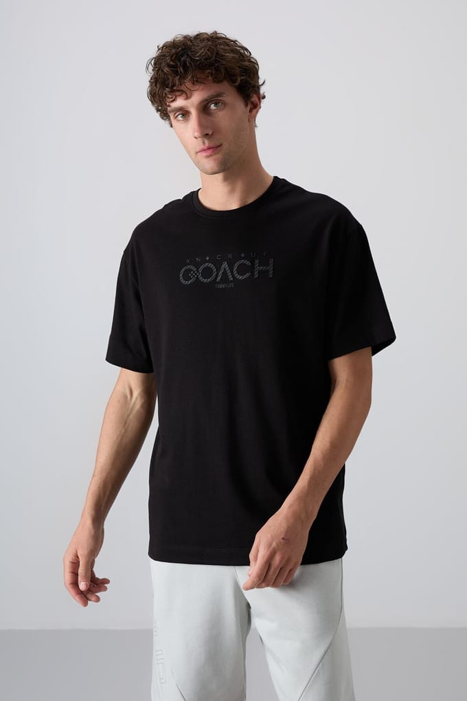 Oversized Logo Patch Crew Neck T-shirt