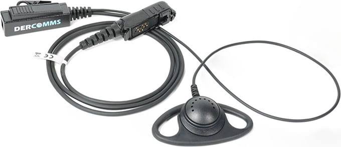 DerComms® D shape oortje voor Motorola portofoons DP2400 (E), DP2600 (E), DP3441 (E), MTP3250, XPR3300, P6620, MotoTRBO R5