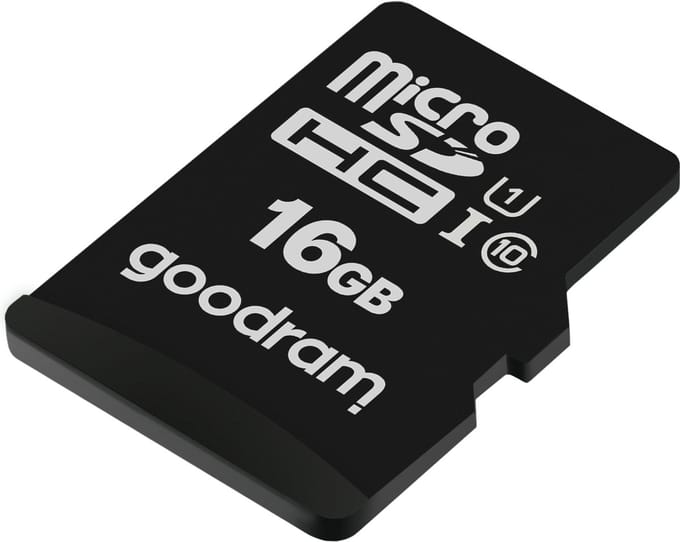 GoodRam microSDHC Geheugenkaart, 16Gb, Klasse 10 / UHS-1 U1, Met Kaartlezer en Adapter M1A4-0160R12