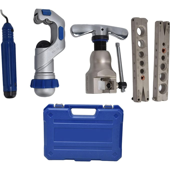 Kit d'évasement avec coupe-tube Pouces Métrique Outil d'évasement à mandrin Kit de service pour tuyauterie gray