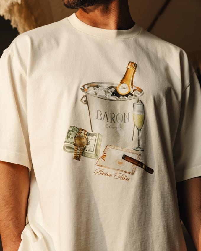 Baron Filou T-Shirt SS26 Oversized Backprint Baron Beach BIll Off-White S