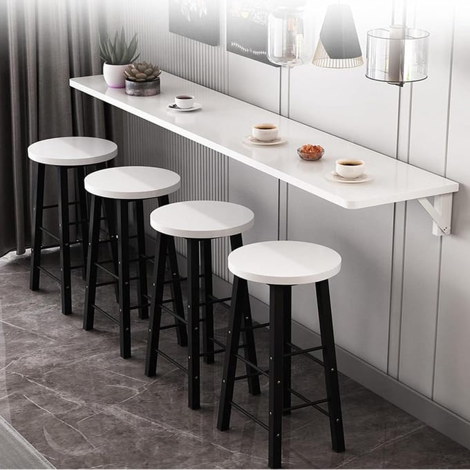 Klaptafel aan muur - Opvouwbaar bureau - Ruimtebesparend werken - Inklapbaar ontwerp - Lang en smal - Niet gespecificeerd