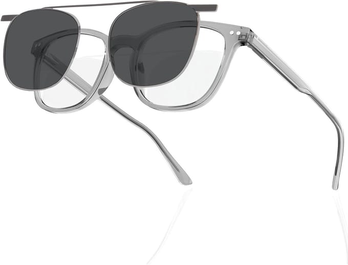 Niet-recept Bril - Dames Heren - Mode Accessoire - Magnetische Clip-on - Acetaat Frame - Transparant
