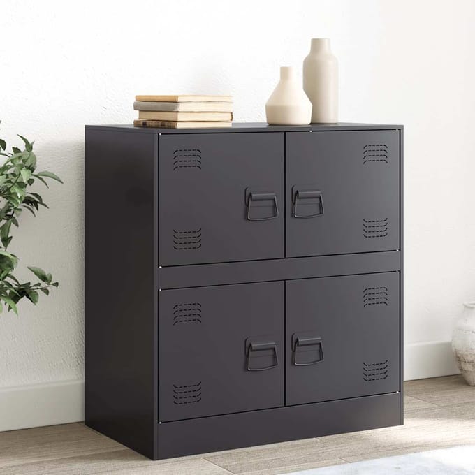 vidaXL - Dressoir - 67x39x73 - cm - staal - zwart