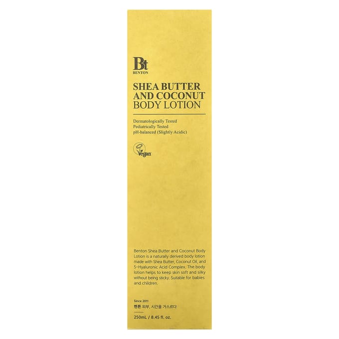 Benton, Shea Butter and Coconut Body Lotion, 8.45 fl oz (250 ml) yellow