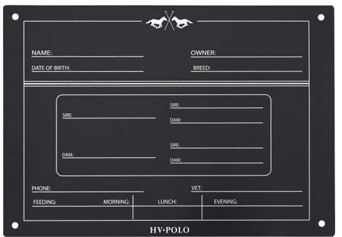 HV Polo - Stalbord - Engels - Zwart - 28.5x20 cm