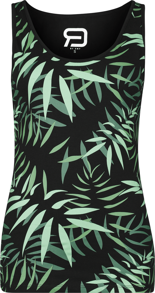 R.E.D. Rock-Engineered Design groen/zwarte topjes in een dubbele verpakking - Dames - M