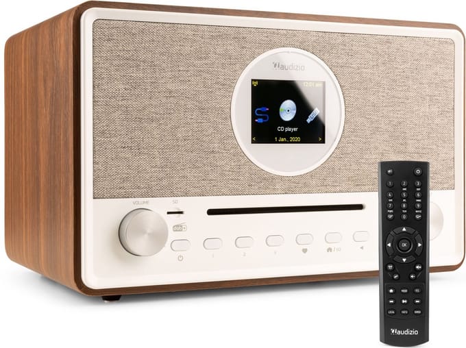 DAB Radio met CD Speler en Bluetooth - Audizio Lucca - FM en Internetradio - AUX en USB Stick Ingang - Wekker