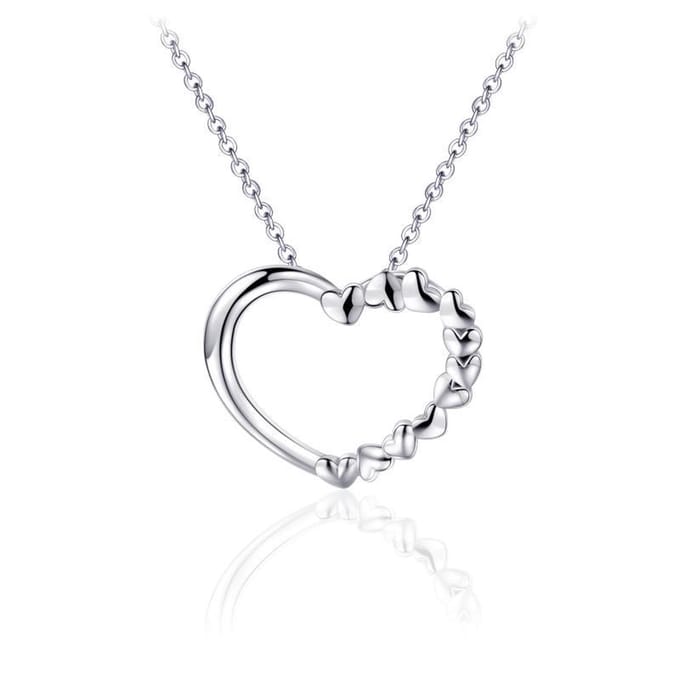 Juwelier Emo - Zilveren Ketting met hanger - Hart Ketting Zilver - 01123 - LENGTE 45 CM