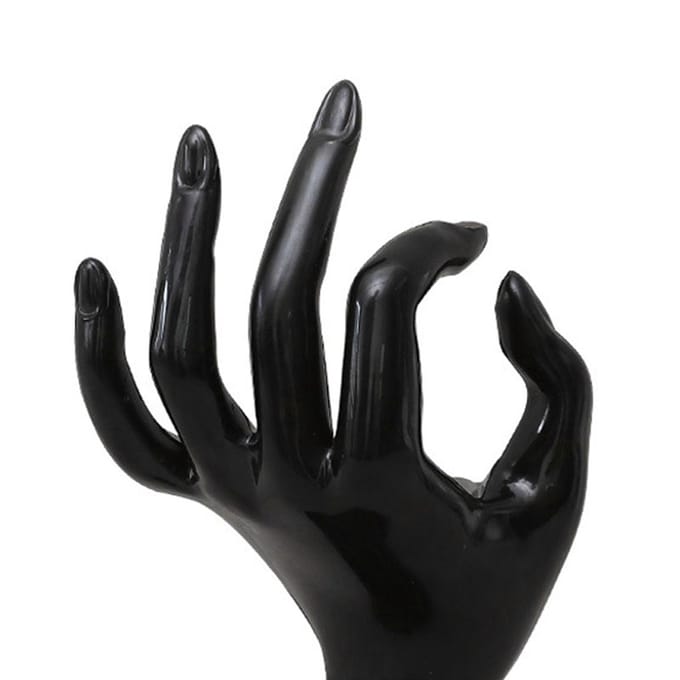 Porte-bagues Support pour main Forme OK Élégant Présentoir à bijoux pour la maison et les bijouteries de détail blanc