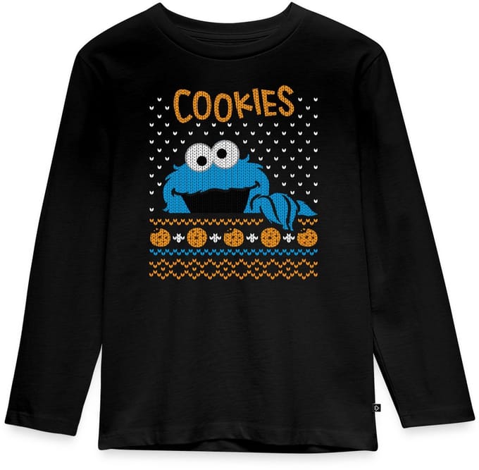 Sesamstraat Koekiemonster Cookies Lelijk Kerst Premium T-Shirt Kinderen