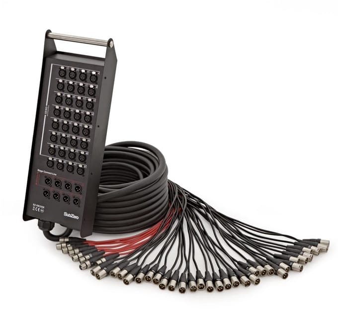 SubZero 40-Kanaals Stage Box, 32 In / 8 Uit, 25m