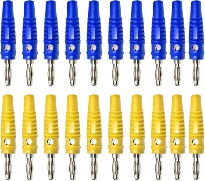 Set van 20x 4mm Banaanstekkers voor Versterker en Hifi Systemen - Verguld
