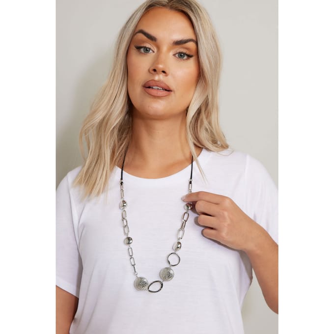 Yours Zilverkleurige Ketting Met Gemengde Schakelssize One Size