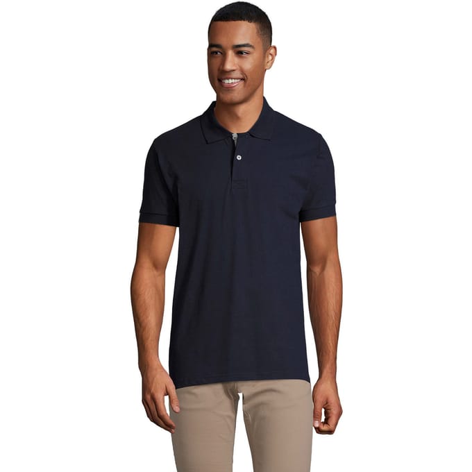 SOLS Heren Portland Poloshirt (Frans marine/grijs)