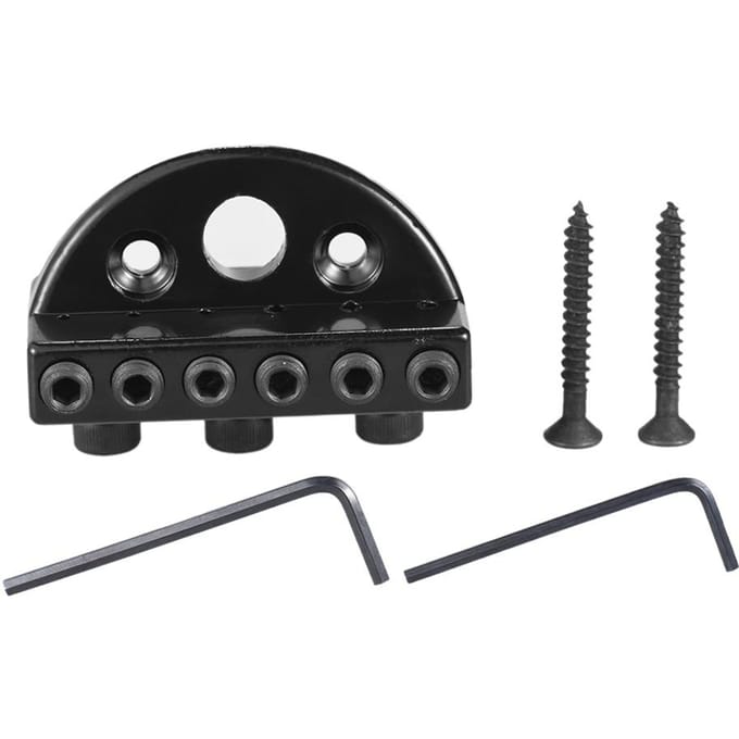 6-snarige Headless Elektrische Gitaar String Locking Nut Set met 2 Sleutels 2 Schroeven Zwart black