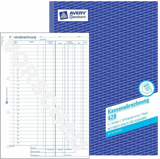 Avery 428 - Blue - White - Yellow - Paper - 210 mm - 297 mm