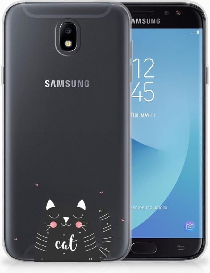 Samsung Galaxy J7 2017 | J7 Pro Telefoonhoesje met Naam Cat Good Day