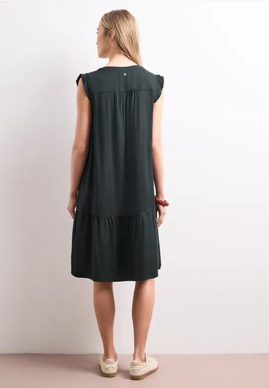 Knielange jurk met knoopsluiting