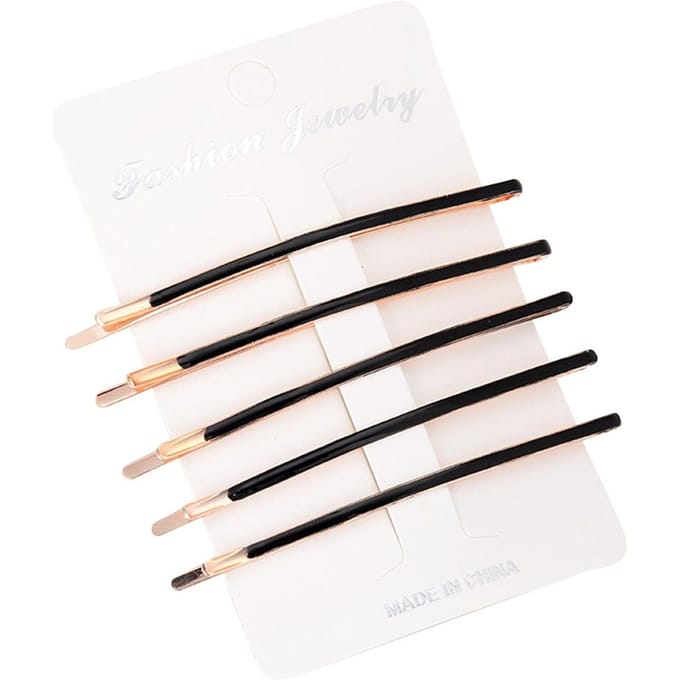 5 Stuks Mode Dames Legering Haarclip Haarpin Bobby Pin Barrette (Zilver   Zwart, Lang) white