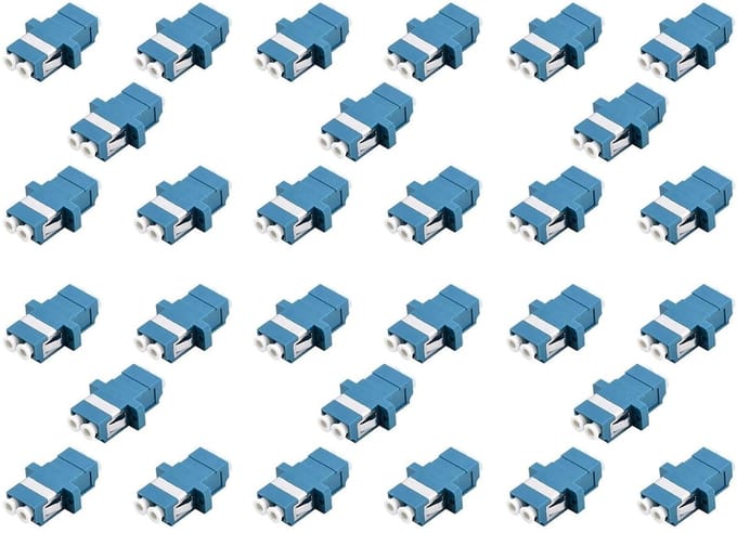 Glasvezel Optiek Adapter - LC Koppeling - Netwerk Verbinding - Duplex Single Mode - 30 Stuks - Blauw