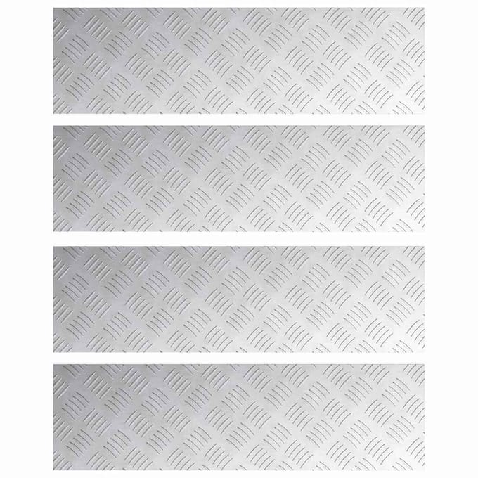 Traptrede Stap Rechthoekig 4 stuks Zilver 70 x 20 cm Aluminium
