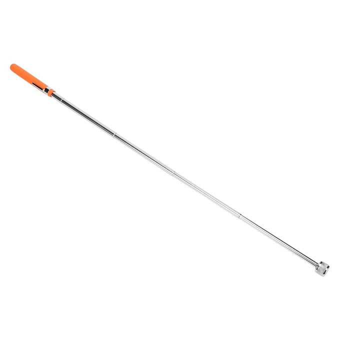 Bâton de ramassage magnétique télescopique rétractable antidérapant Outil de ramassage avec lumière LED Orange white