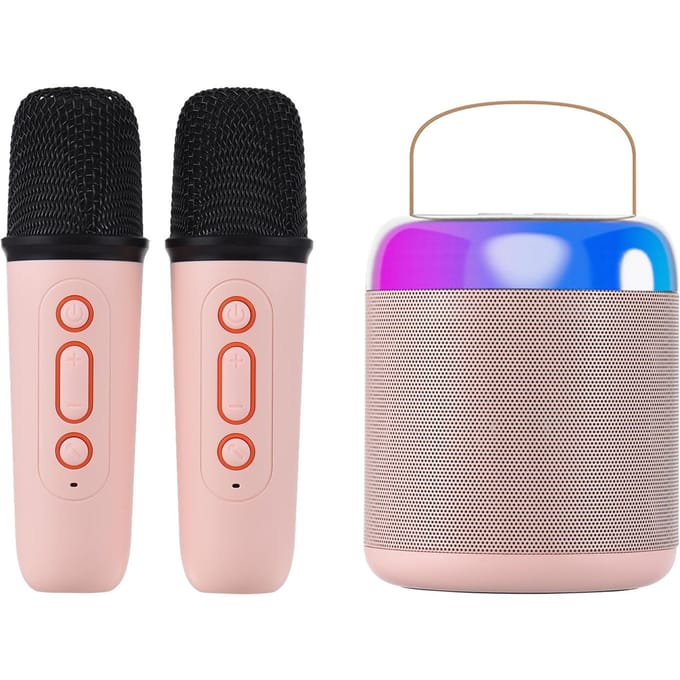 Draagbare microfoon en soundbox set Mini karaokemachine BT-luidspreker met 2 microfoons Thuis Buiten