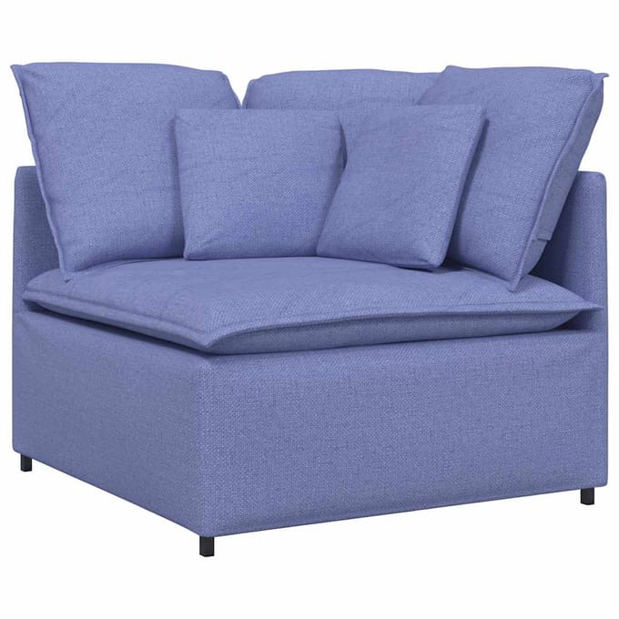 vidaXL Modulaire hoekmodule bank met kussens 100 cm spijkerblauw