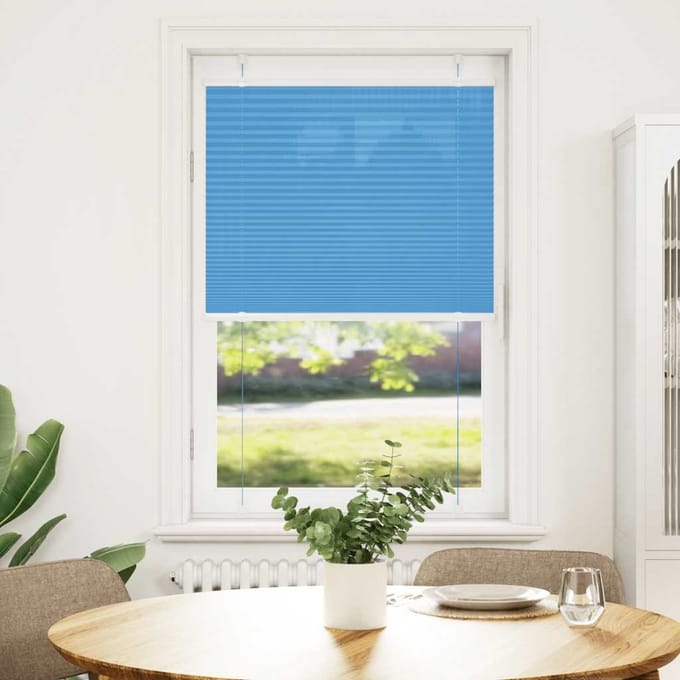 vidaXL - Plissé - rolgordijn - 75x100 - cm - stofbreedte - 74,4 - cm - polyester - blauw