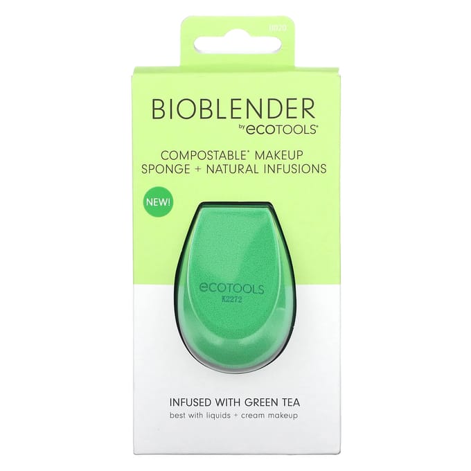 Bioblender, Composteerbare Make-up Spons + Natuurlijke Ingrediënten, Groen, 1 Spons green