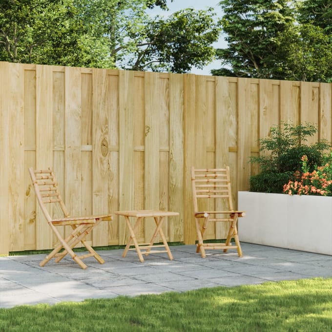 vidaXL - Opklapbare - stoelen, - 2 - stuks, - 43x54x88 - cm, - bamboe
