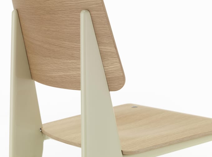 Vitra - Standard - Stoel - Eiken licht - Prouvé Blanc Colombe (écru) - beige