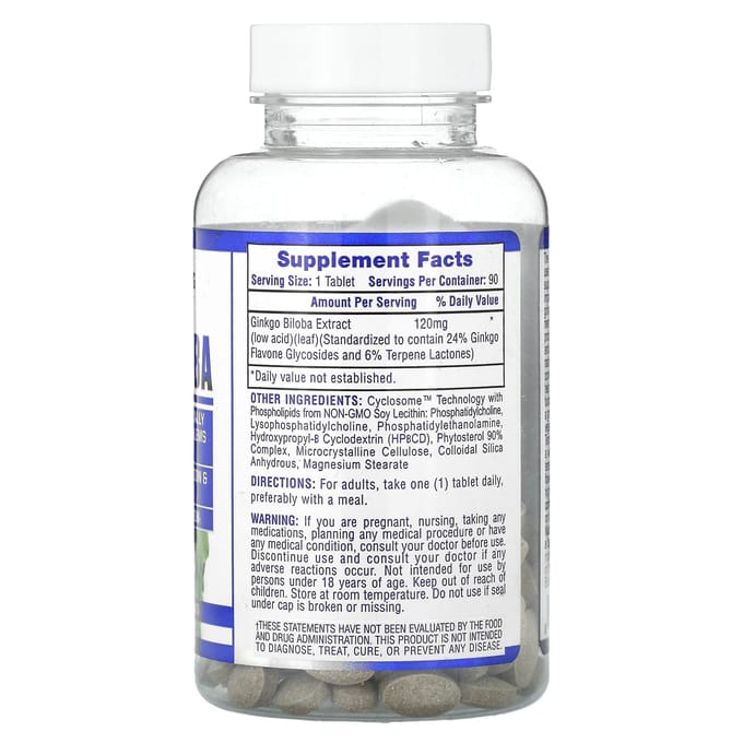 Hi Tech Pharmaceuticals, Ginkgo Biloba, 120 mg, 90 comprimés