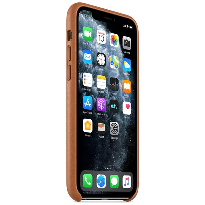 Leather Backcover voor de Apple iPhone 11 Pro - Saddle Brown