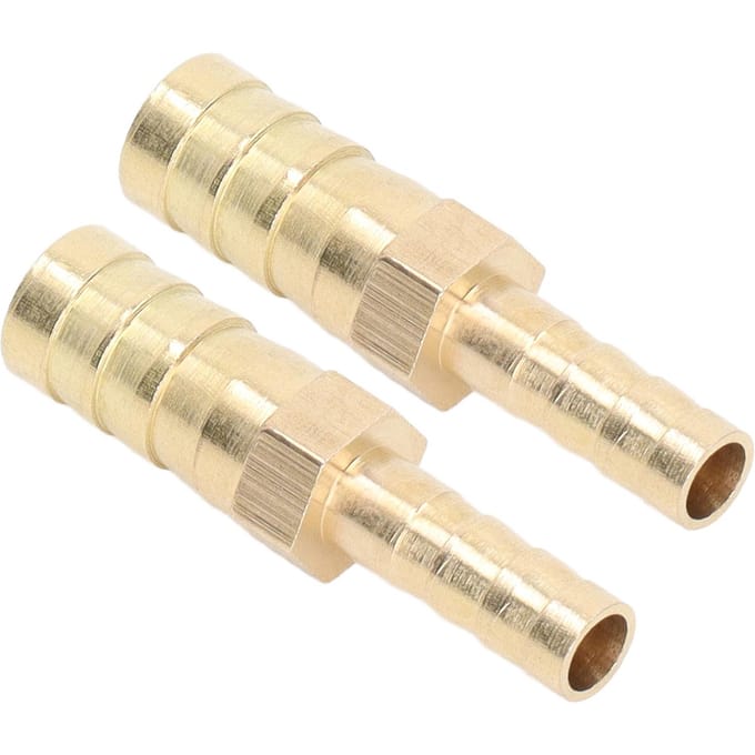 2 Stuks Geribbelde Koppeling Verbindingsstuk Messing Slangpilaar Verloopstuk Zeskant Verloop Geribbelde Connector 12mm(12in) naar