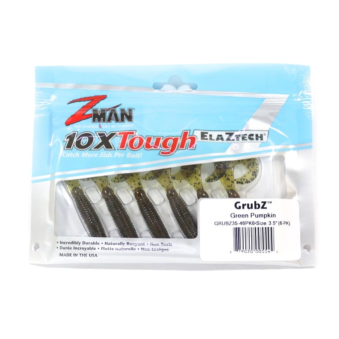 Zman Soft Lure GrubZ 3,5 Inch 6/Pack Groene Pompoen (5544) white